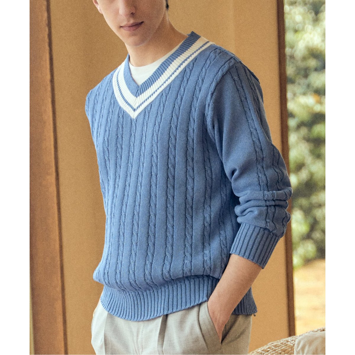 sacai】ジップデザイン ケーブル ニット セーター