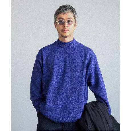ATON / エイトン】別注 WOOL MOULINE MOCKNECK SWEATER | エディフィス  