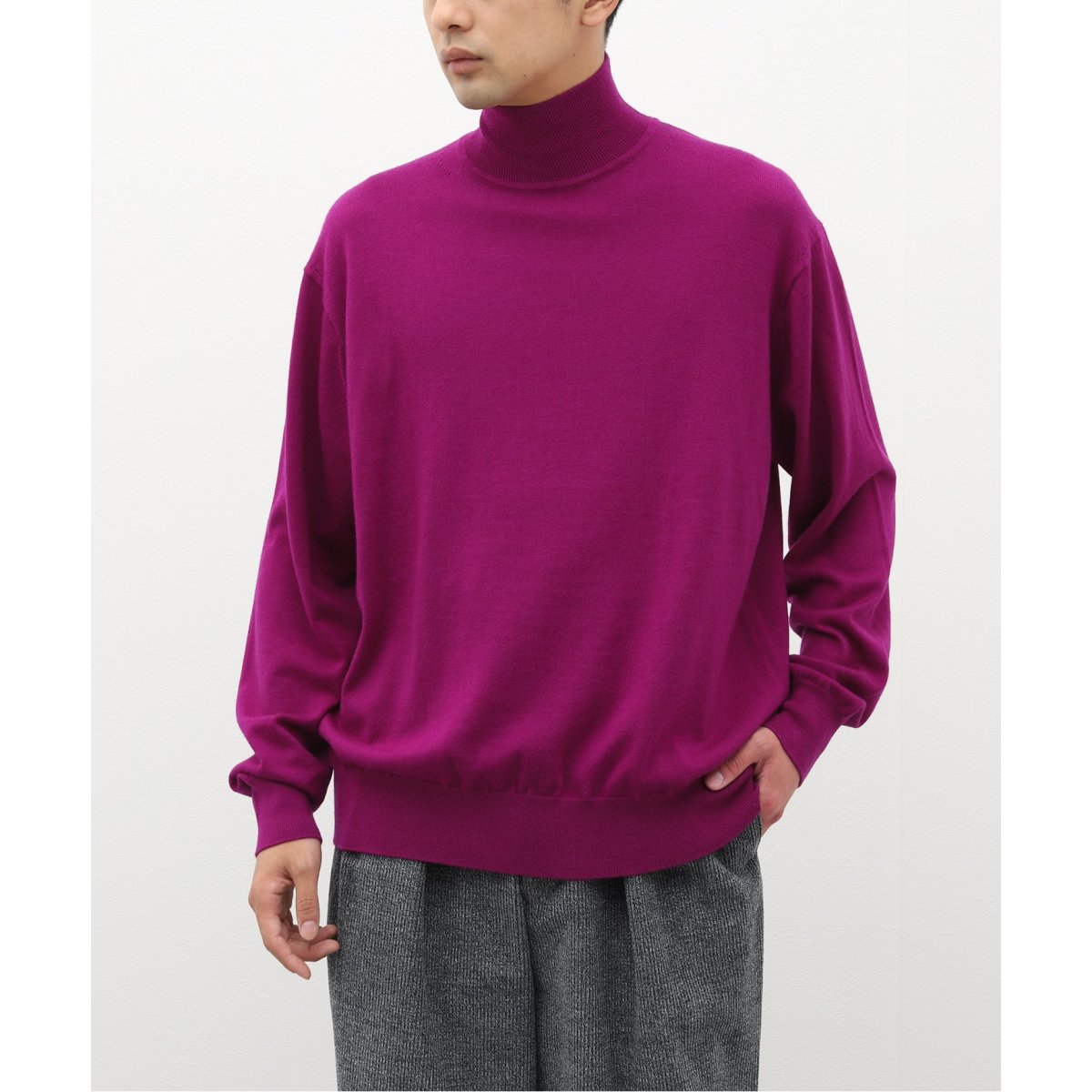 EDIFICE LA BOUCLEアンチピリング ウールハイネック プルオーバー LA BOUCLE / ラブークル】アンチピリング ウールハイネック プル