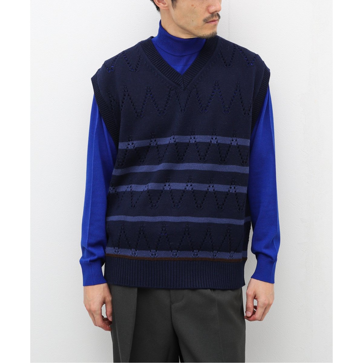 LA BOUCLE / ラブ―クル】Scandinavia Pottery KNIT VEST