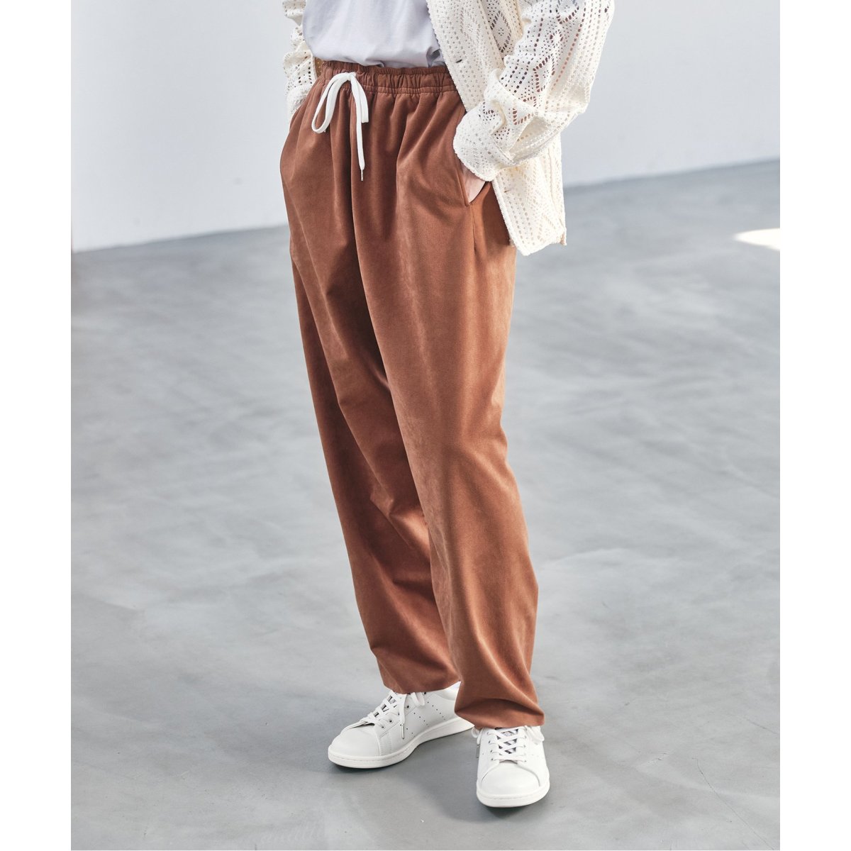 LA BOUCLE / ラブークル】ウルトラスエード ワイドパンツ