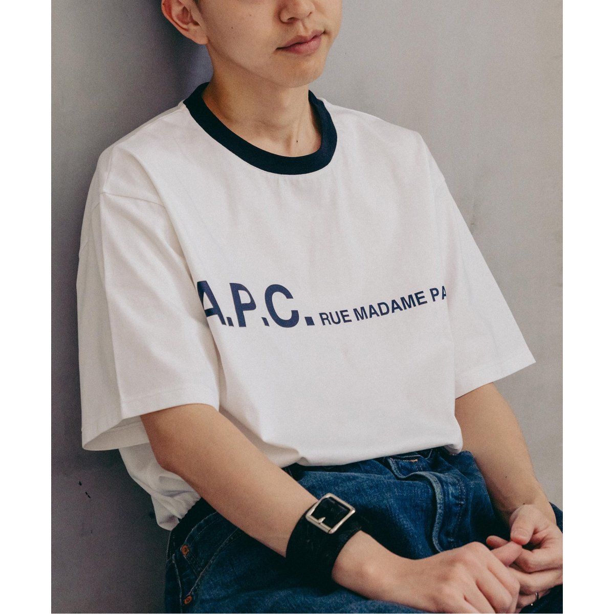 別注 オーバーサイズ プリント トリムTシャツ A.P.C. / アーペーセー】別注 オーバーサイズ プリント トリムT