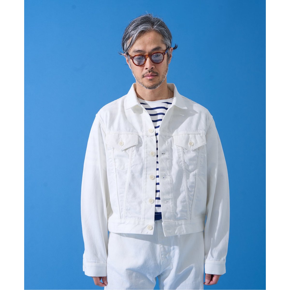 BUREAU デニムジャケット ビューローL EDIFICE ホワイト BUREAU デニム