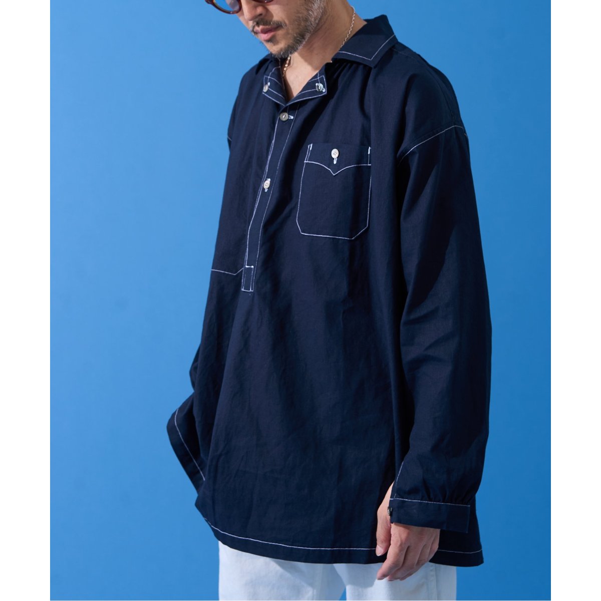 【新品】EDIFICE BUREAU  FRENCH SMOCK SHIRTS BUREAU (ビューロー) FRENCH SMOCK SHIRTS | エディフィス
