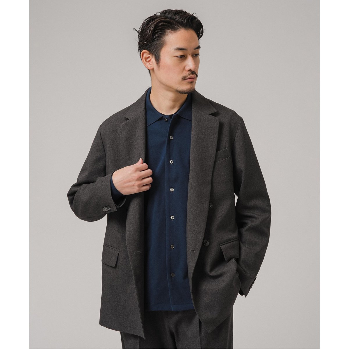 【エディフィス / ラコステ】 別注 フルオープン 鹿の子 ポロシャツ　Mサイズ LACOSTE (ラコステ) 別注 フルオープン ロングスリーブ