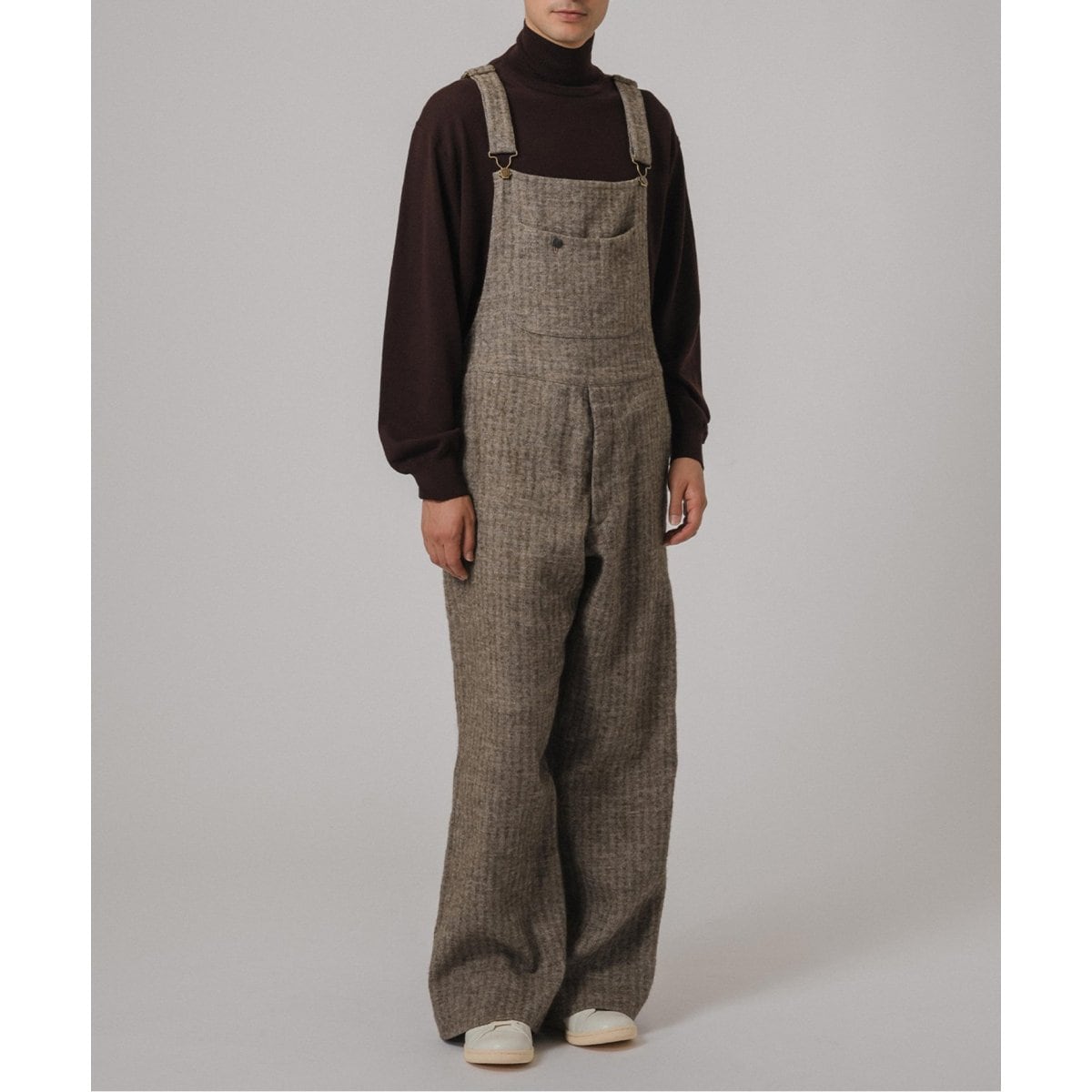 Ms BRAQUE for BOUCLE リネンウールヘリンボン オーバーオール