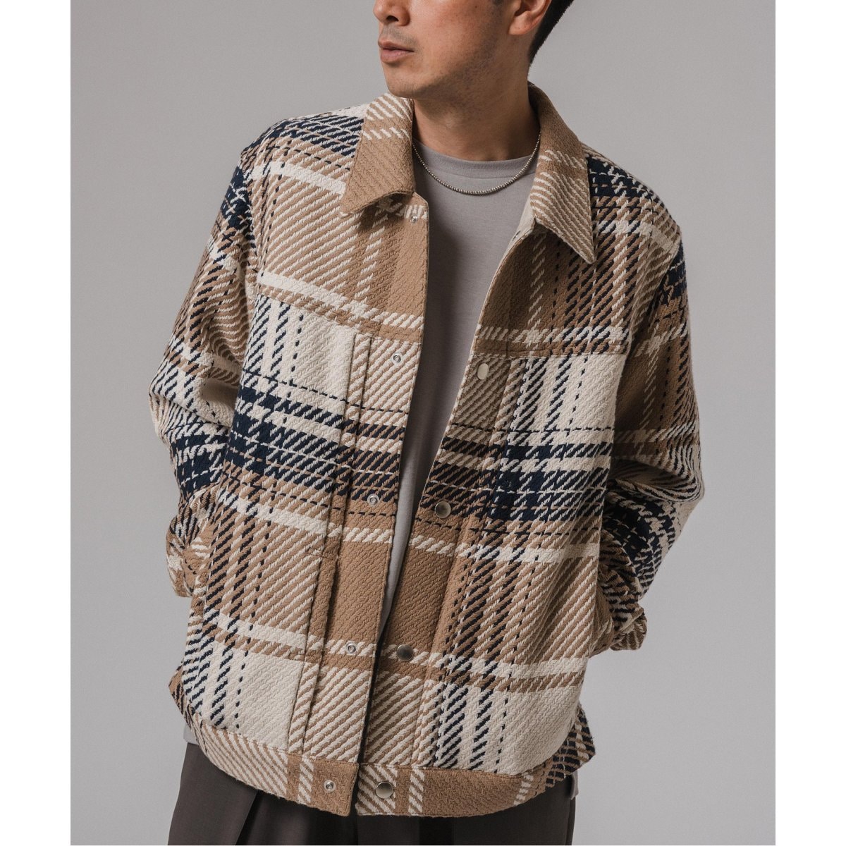 DEVEAUX / デヴォー】バスケット チェック トラッカー ジャケット DEVEAUX(デヴォー) バスケットチェック トラッカー ジャケット