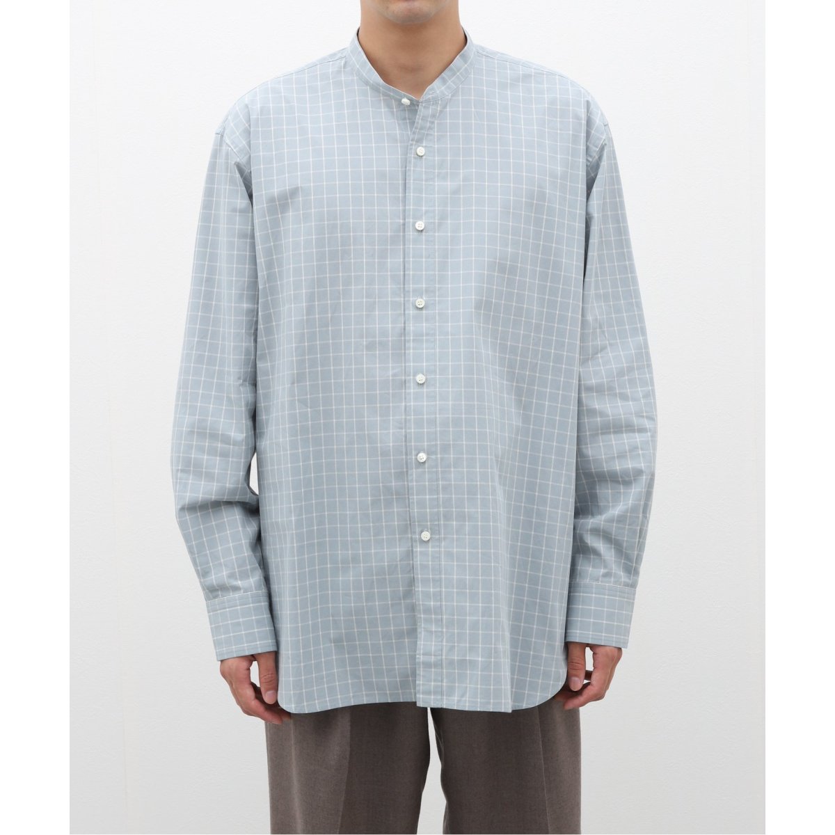 edifice la boucle バンドカラーシャツ 44 日本製 EDIFICE LA BOUCLE シャツ ブラウス 【LA / ラブークル】バンド