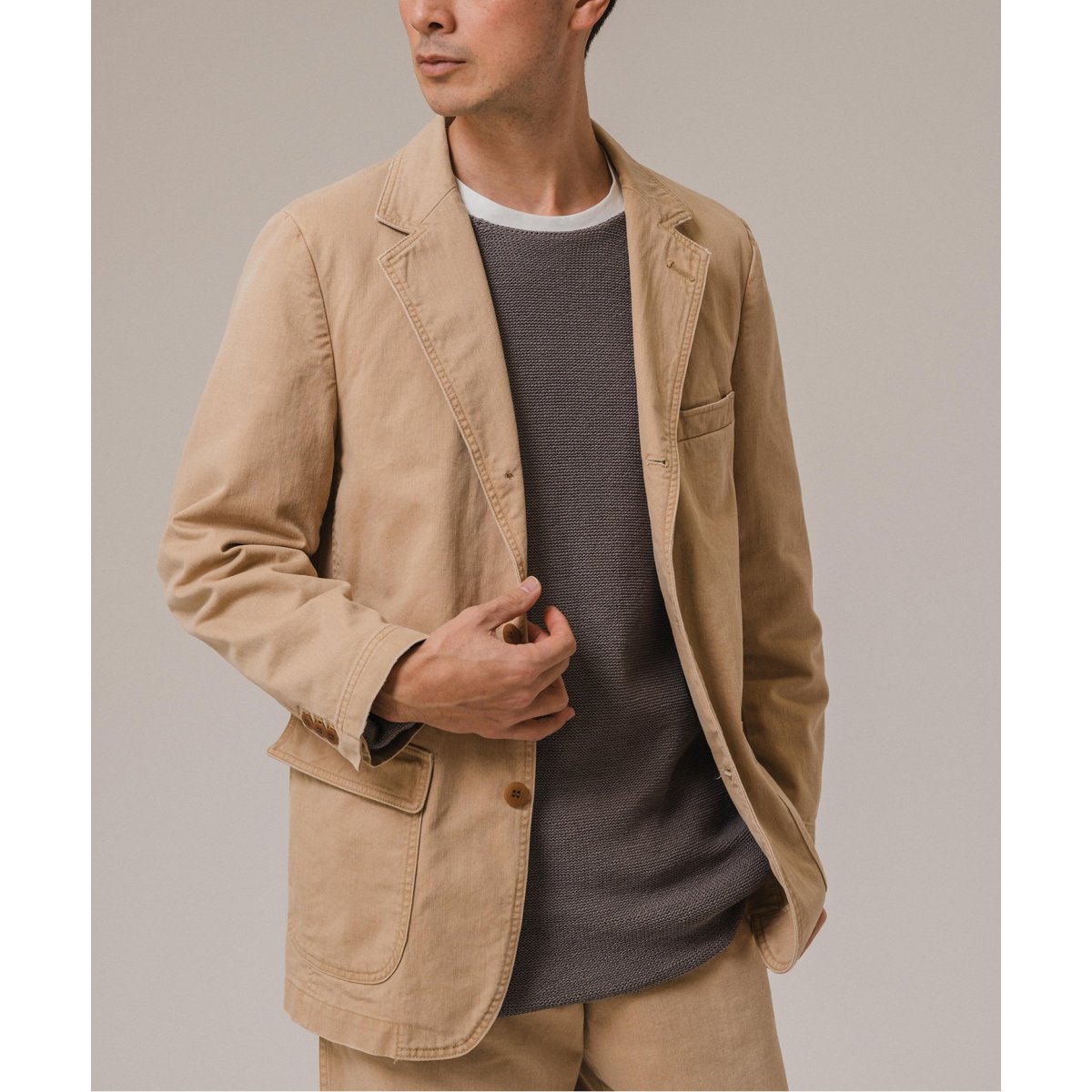 ATON / エイトン】WOOL OXFORD TAILORED JACKET | エディフィス