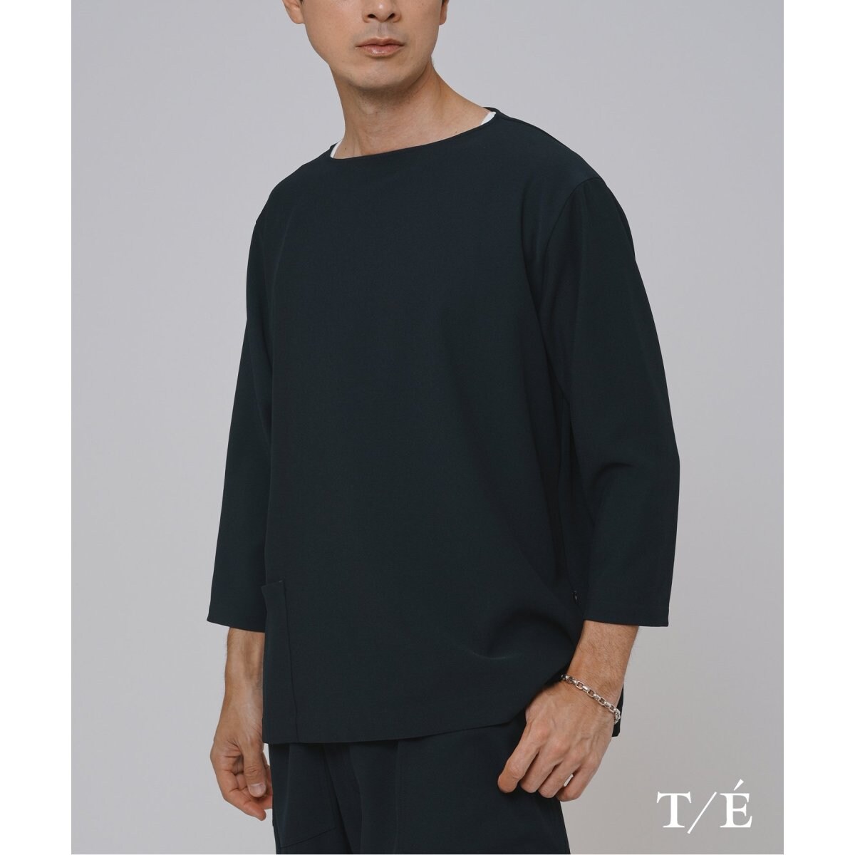 LA BOUCLE / ラブークル】レザーパイピング スキッパーシャツ