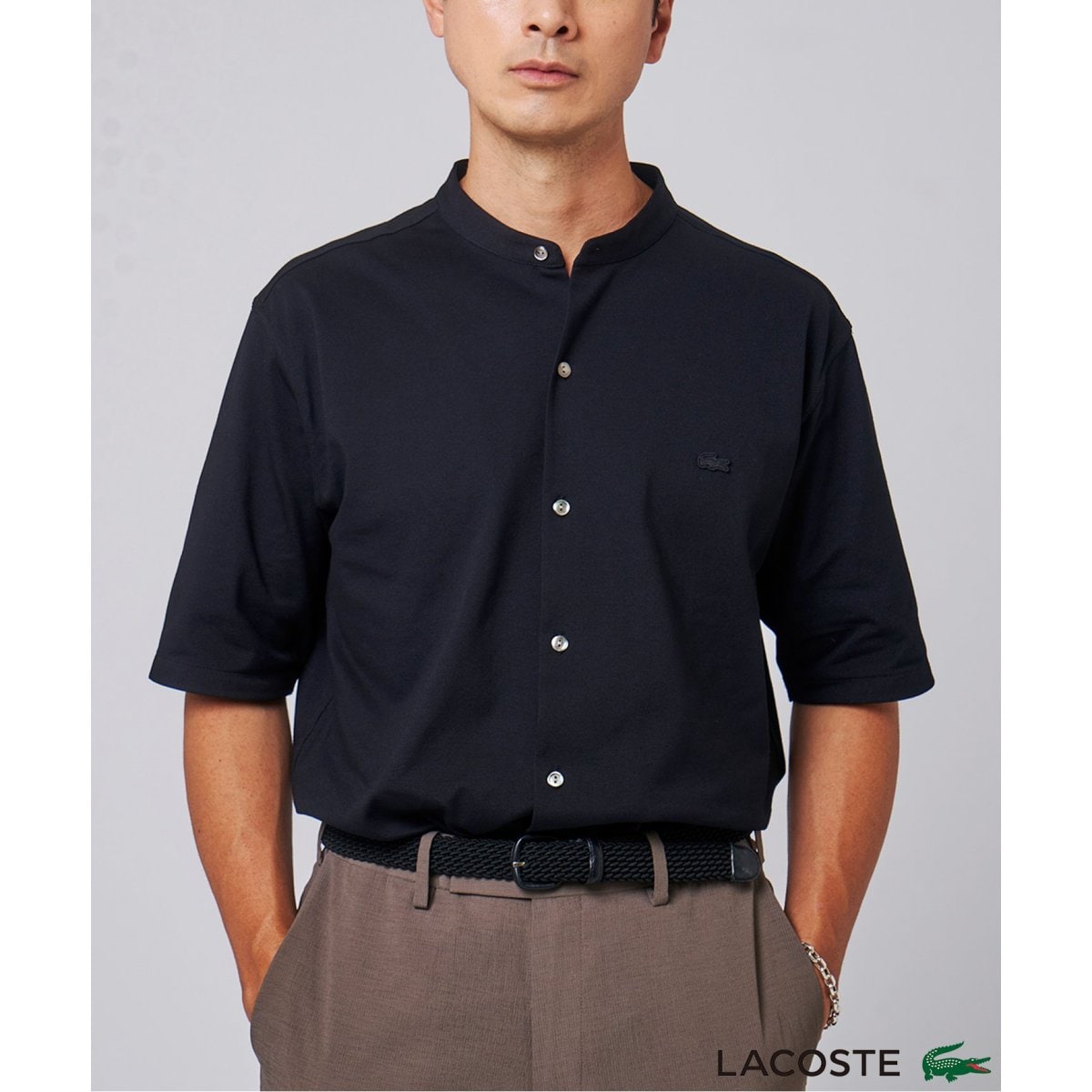 吸水速乾＆高通気 LACOSTE (ラコステ) 別注 バンドカラー フル