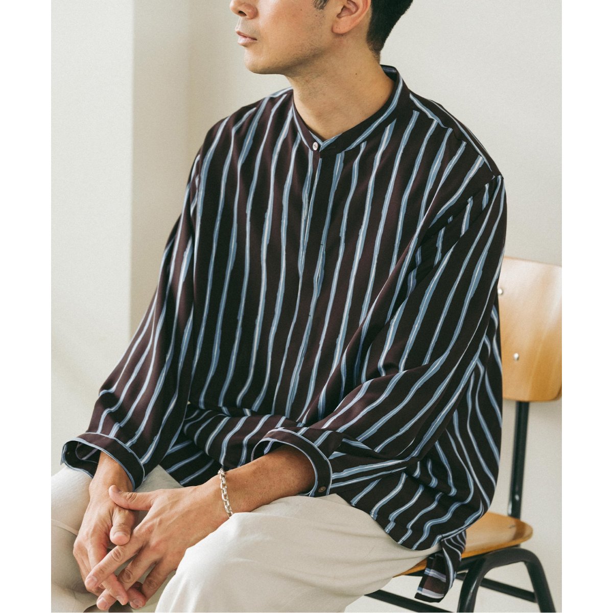 SUPER GUM】バンドカラー ブロードシャツ | アバハウス(ABAHOUSE