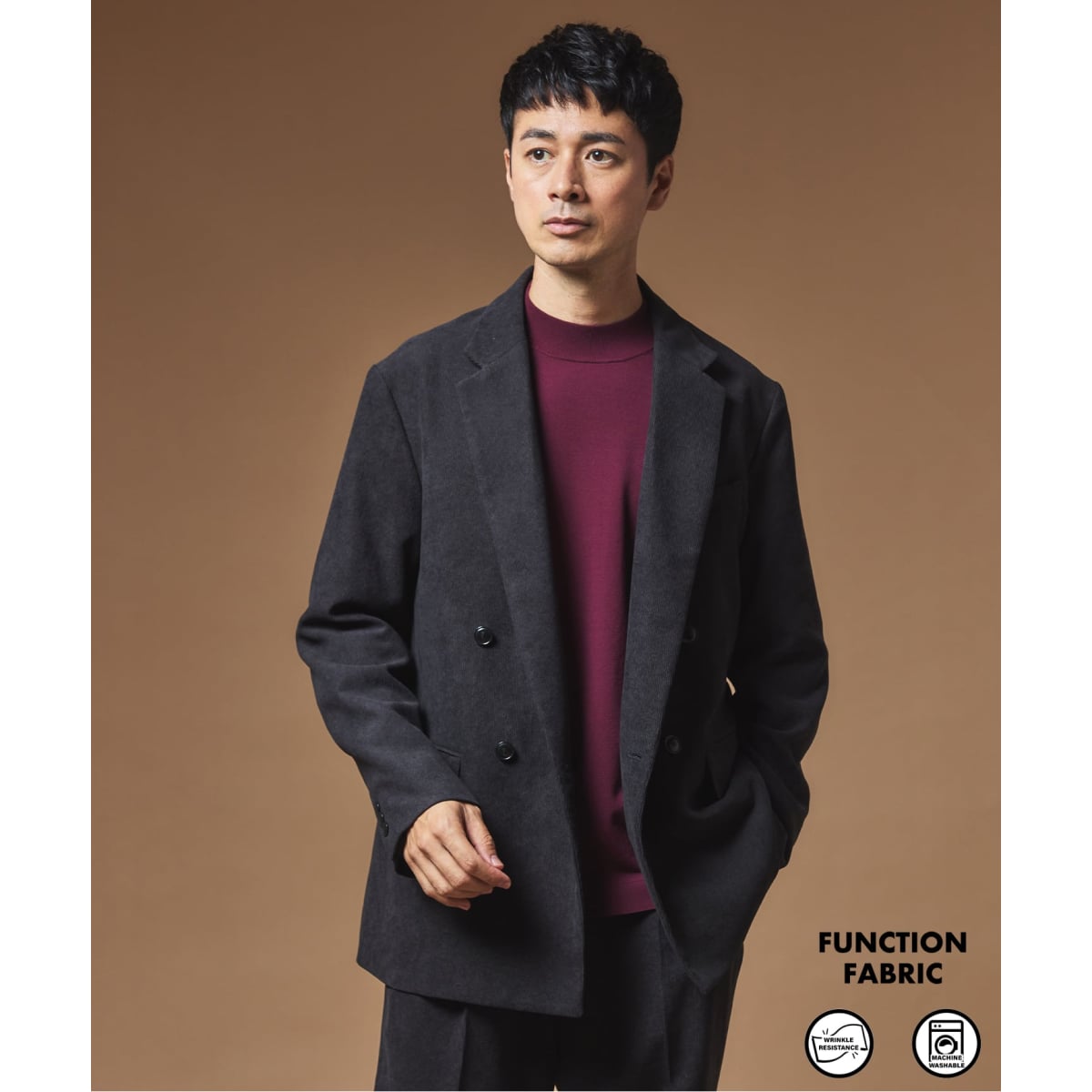 SUPER 120's ウールサキソニー 2ボタン ジャケット【セットアップ着用