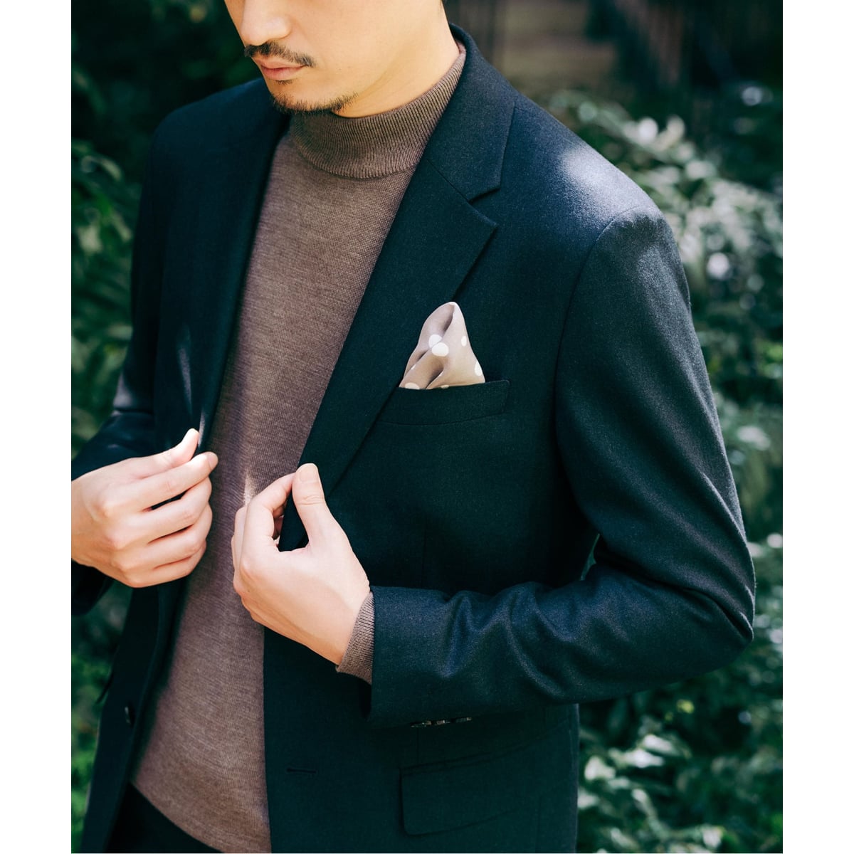 エディフィス　サキソニー 2ボタン ジャケット＆テーパードパンツセットアップ　M エディフィス サキソニー 2ボタン ジャケット＆テーパードパンツ