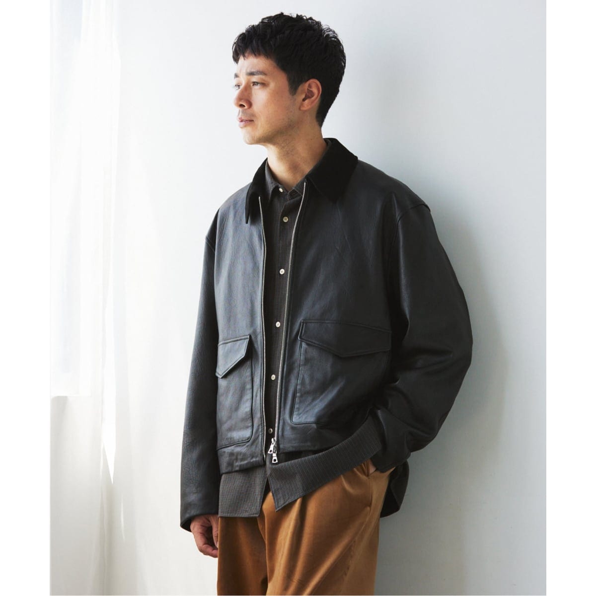 【極美品】ショット☆エディフィス別注　ラムレザー　シングル　ライダース Schott ラムレザーシングルライダースジャケット M 黒
