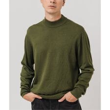 12G ウール/シルク/カシミヤ MIX クリスタル モックネックニット