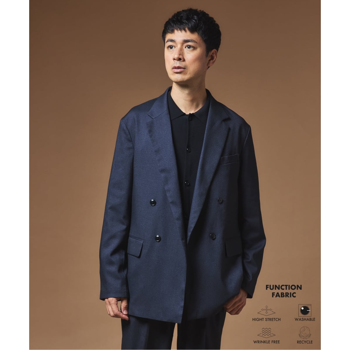 【EDIFICE】LORO PIANA Fabric ダブルセットアップ Loro Piana Fabric】ダブルブレスト ジャケット | エディフィス