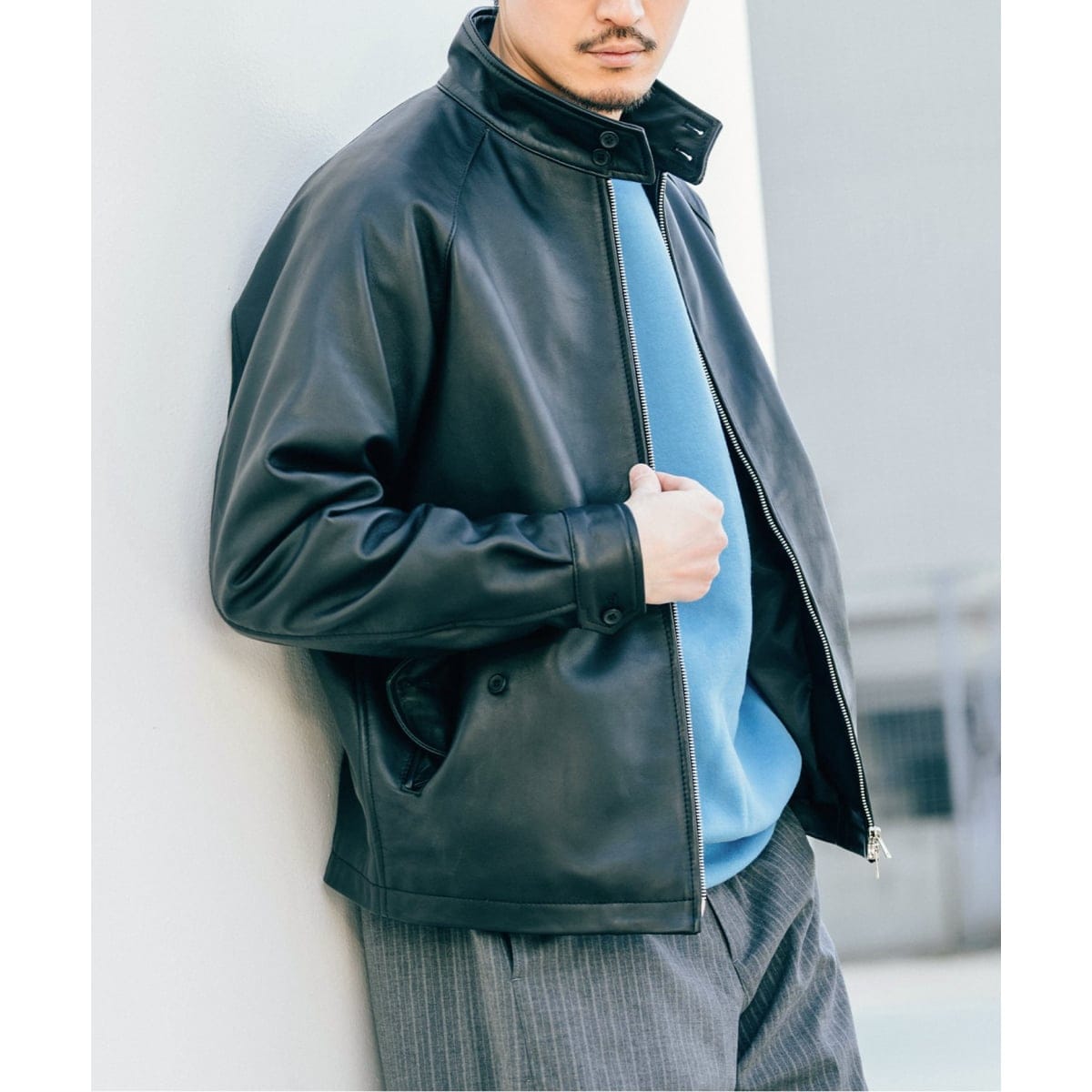 最 安値 ライダースジャケット レザージャケット edifice bluework