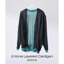 《予約》2トーン レイヤード カーディガン