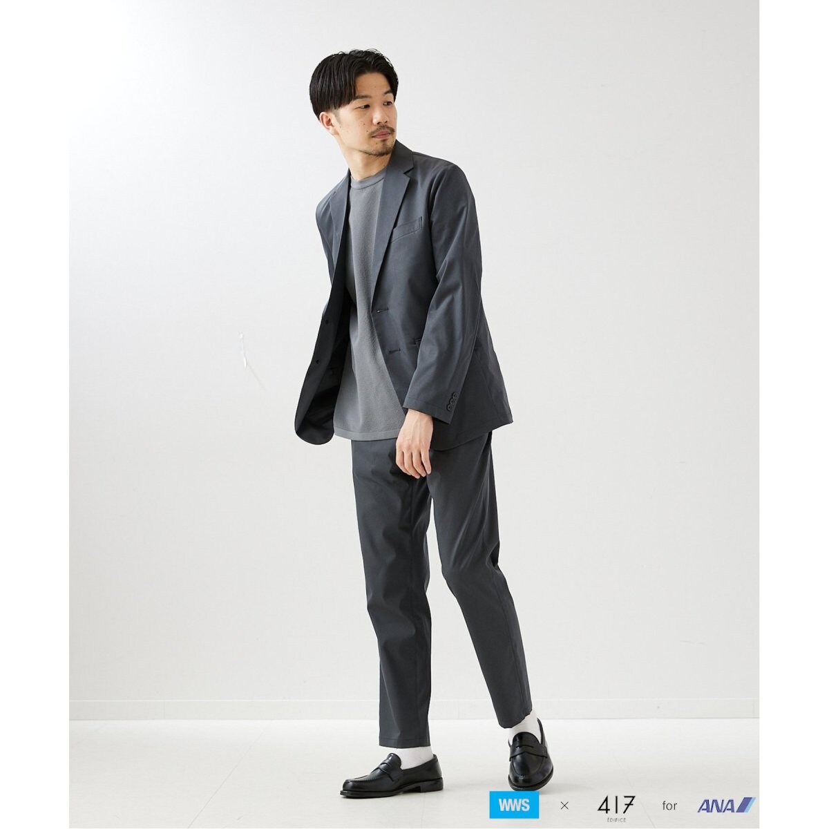 【美品】WWS ワークウェアスーツ×EDIFICE×ANA チャコール WWS / ワークウェアスーツ】417別注 for ANAジャケット Ver.2.5 | 417