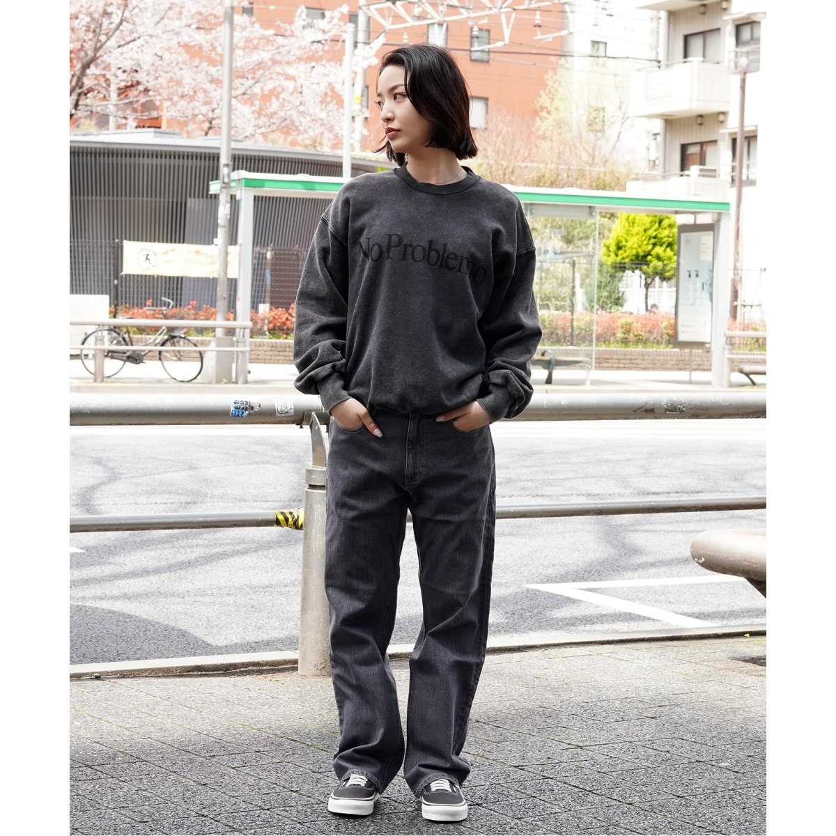 ストレート XS ブラック グレー black gray 5-