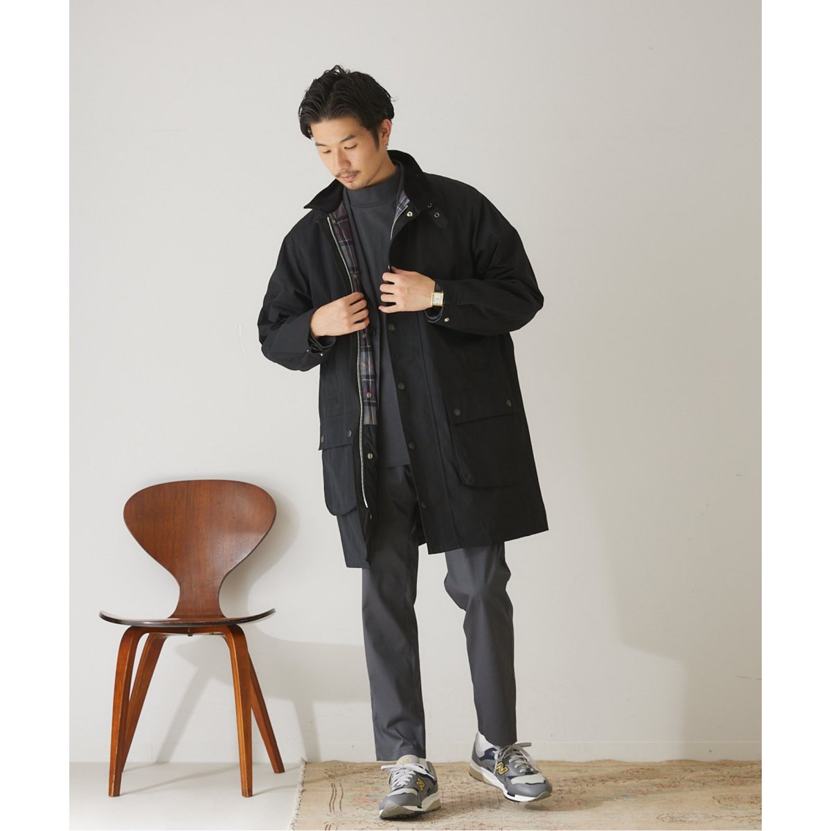 バブアー別注Modified BORDER / スタンドモッズコート サイズ40 417 EDIFICE（フォーワンセブンエディフィス）の「【BARBOUR