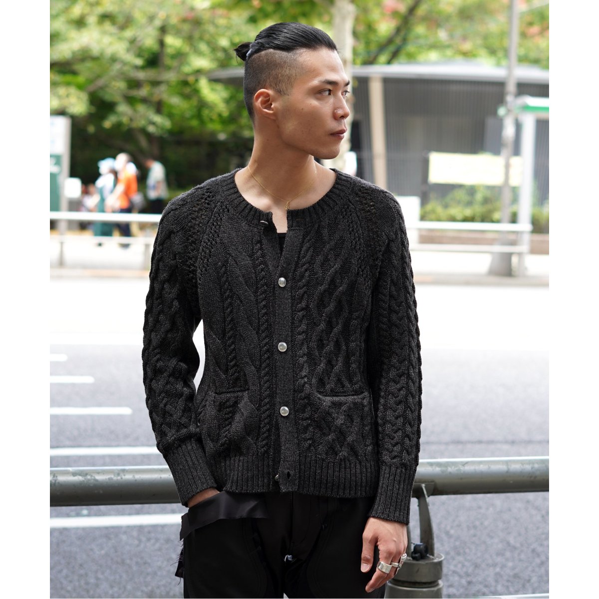 sulvam サルバム ブラック ニット セーター カーディガン セーラー Ni