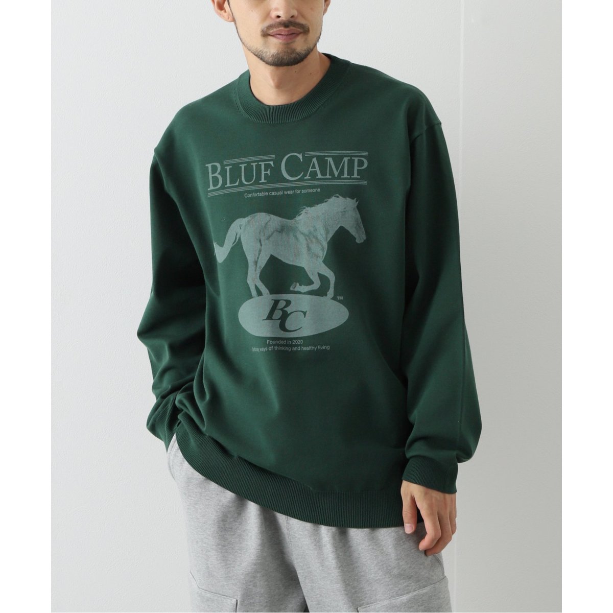 BLUFCAMP / ブルーフキャンプ】 Printed-Cotton Sweater | 417