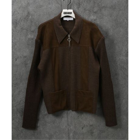 Sasquatchfabrix.】FAUX SUEDE ZIP UP KNIT | 417 エディフィス(417 