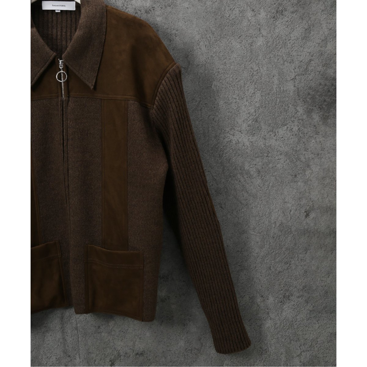 Sasquatchfabrix. FAUX SUEDE ZIP UP KNIT | www.unimac.az