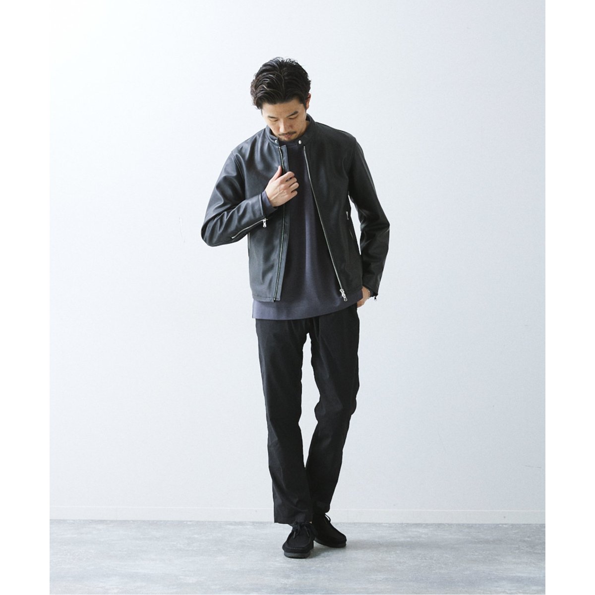 lamb leather / ラムレザーシングルライダースジャケット | 417