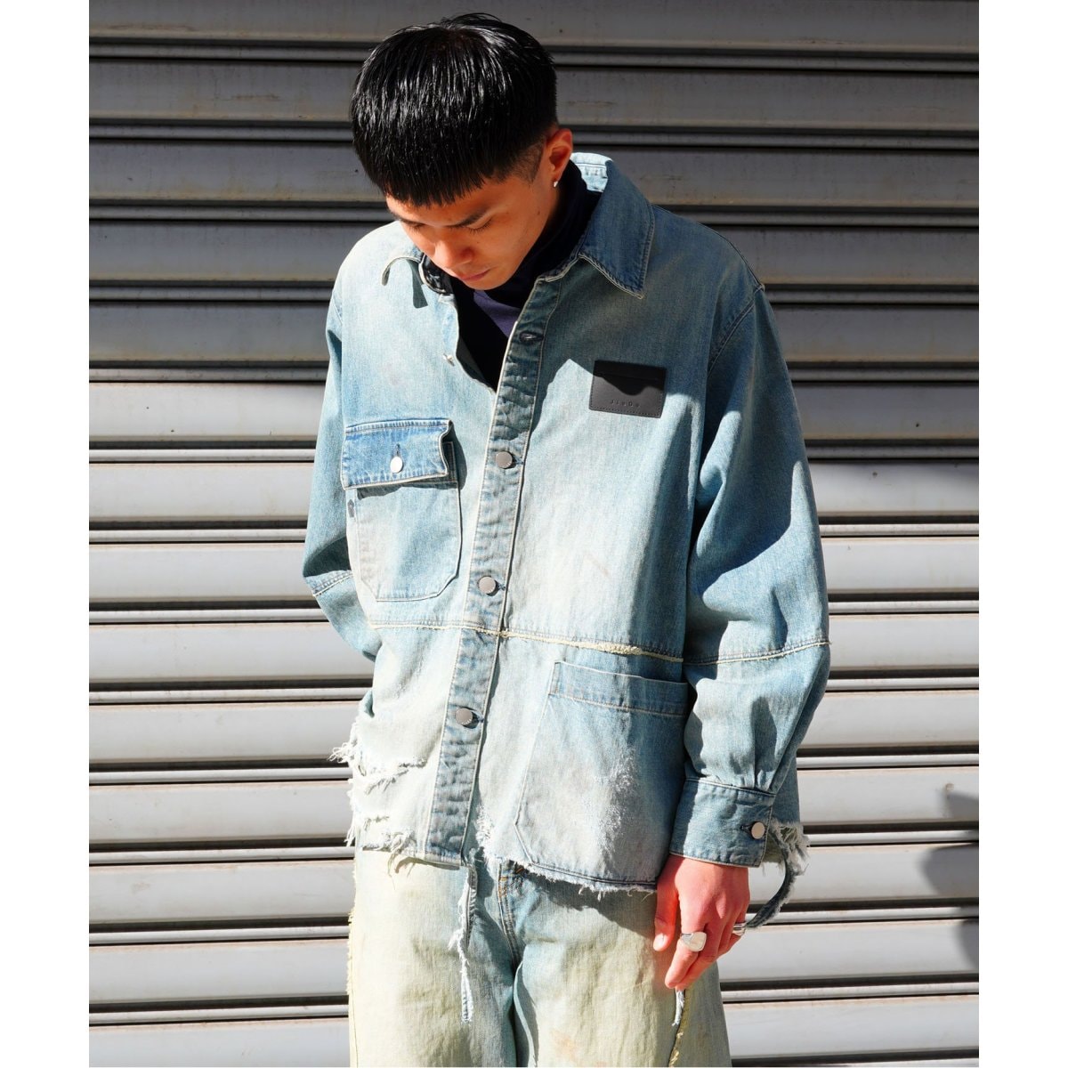 JieDa＞ DAMAGE OVER DENIM SHIRT/シャツ