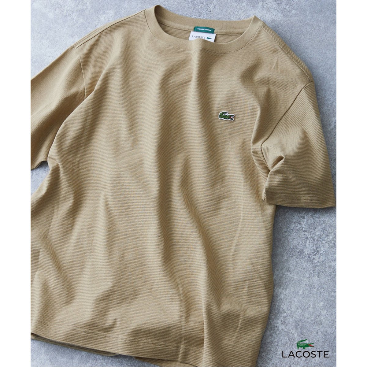 再入荷》【LACOSTE / ラコステ】別注 コットンリネンワッフルTシャツ