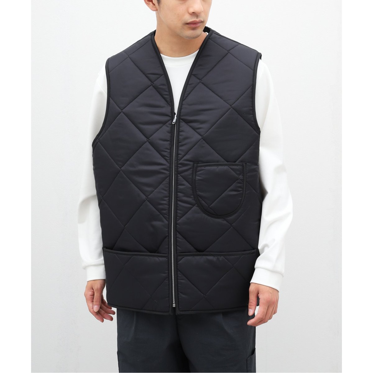 SNAP'N'WEAR / スナップンウエア】 Quilted Nylon Vest Long | 417