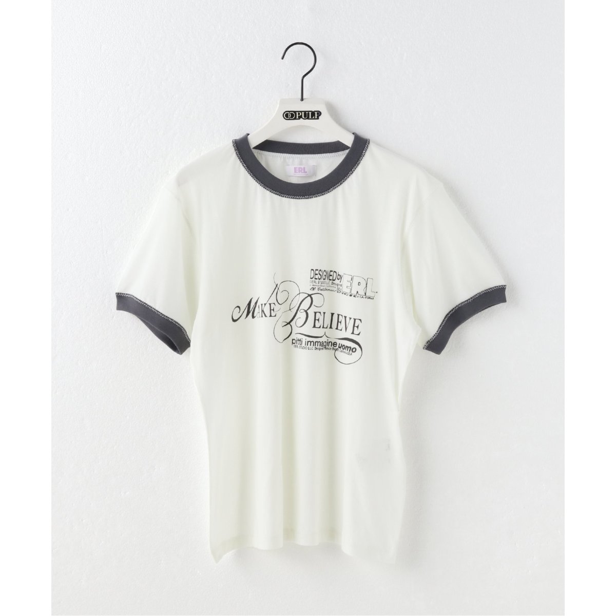 トップス ERL Make Believe T-Shirt 'White' ERL / イーアールエル】UNISEX MAKE BELIEVE TSHIRT KNIT | 417