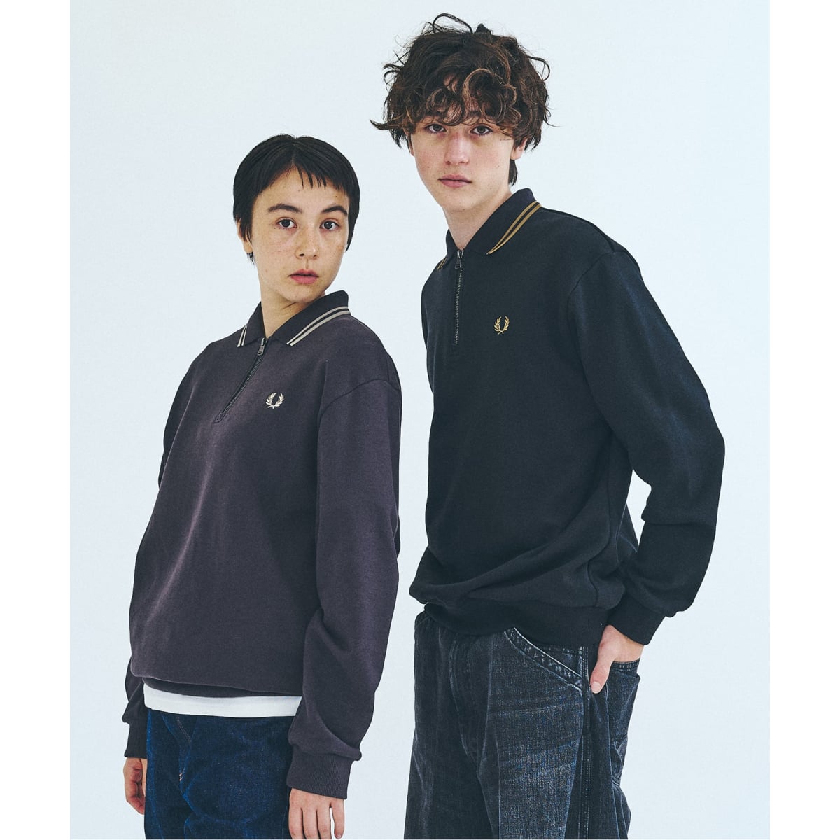 FRED PERRY / フレッドペリー417別注 ハーフジップ リブカラー