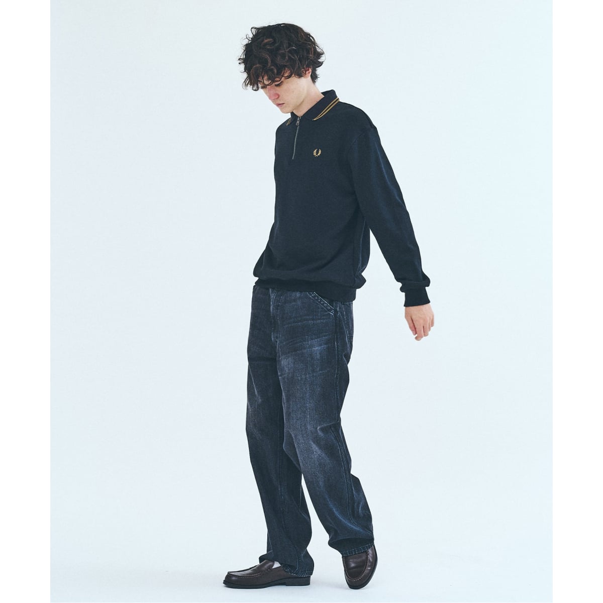 FRED PERRY / フレッドペリー417別注 ハーフジップ リブカラー