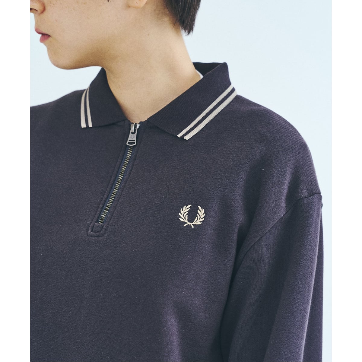 FRED PERRY / フレッドペリー417別注 ハーフジップ リブカラー