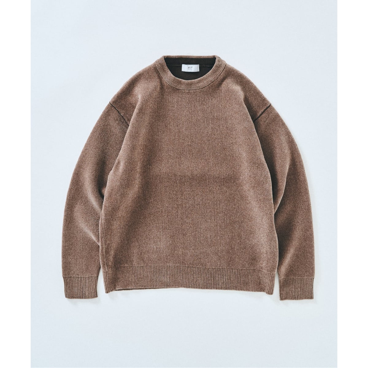 417 EDIFICE French Merino マックコート グレー L 予約》モールニット カラーリブ プルオーバー | 417