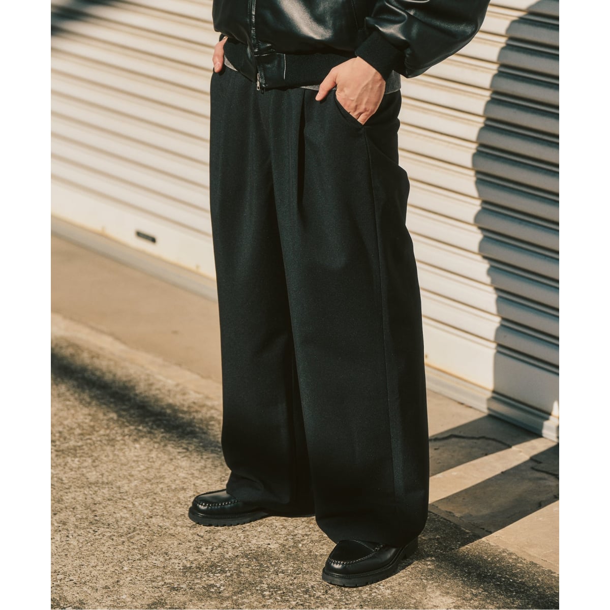 ヨーロピアンフラックス ガーメントダイ スクエアイージーパンツ