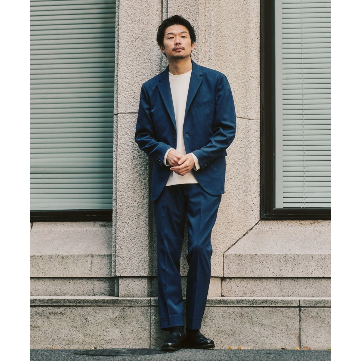 【美品】EDFICE 417 エディフィス　トラベルスーツ　ストレッチ　洗濯可 美品】EDFICE 417 エディフィス トラベルスーツ ストレッチ 洗濯可