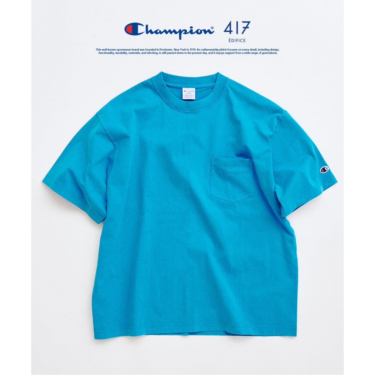 [�}���C]CHAMPION / �`�����s�I�� 417�ʒ� Bleach Wash Pocket T�V���c/417 �G�f�B�t�B�X�i417 EDIFICE�j �u���[ A