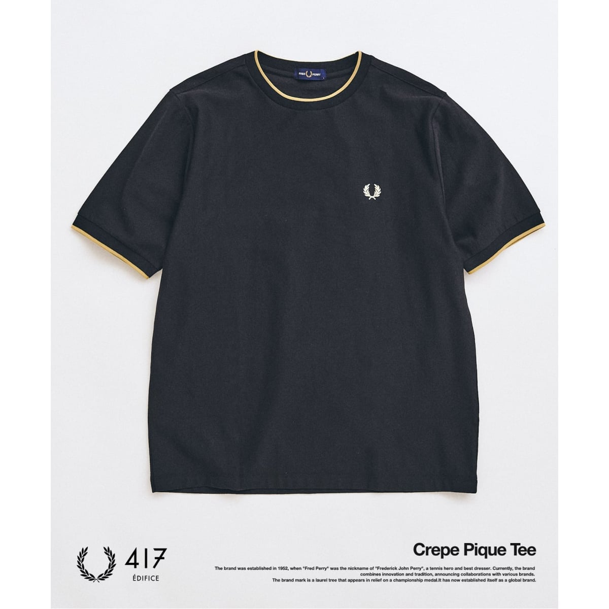 M.K　新品✨EDIFICE ×Fred perry 別注コラボ サマー FRED PERRY / フレッドペリー417別注 Crepe Pique Tシャツ | 417
