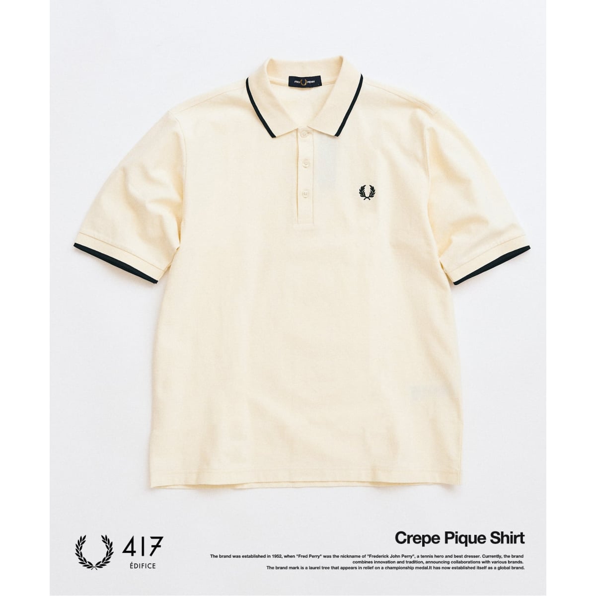 [�}���C]FRED PERRY / �t���b�h�y���[417�ʒ� Crepe Pique Shirt/417 �G�f�B�t�B�X�i417 EDIFICE�j �i�`������