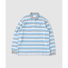 ERL / イーアールエル UNISEX STRIPED LONG SLEEVE ポロシャツ KNI