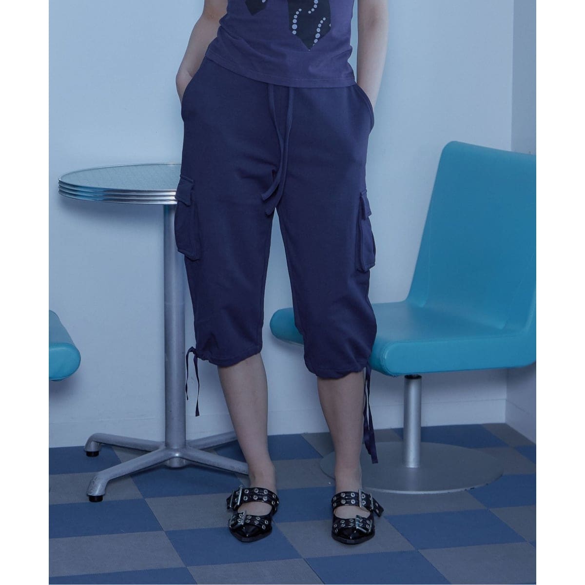 [�}���C]�yGeek Office / �M�[�N�I�t�B�X�zCROPPED SWEAT PANTS/417 �G�f�B�t�B�X�i417 EDIFICE�j �l�C�r�[