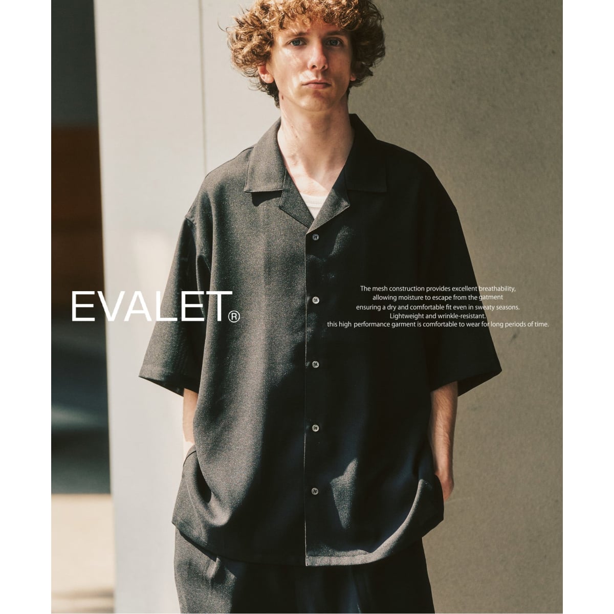 EVALET / エバレット】オープンカラーシャツ セットアップ着用可能