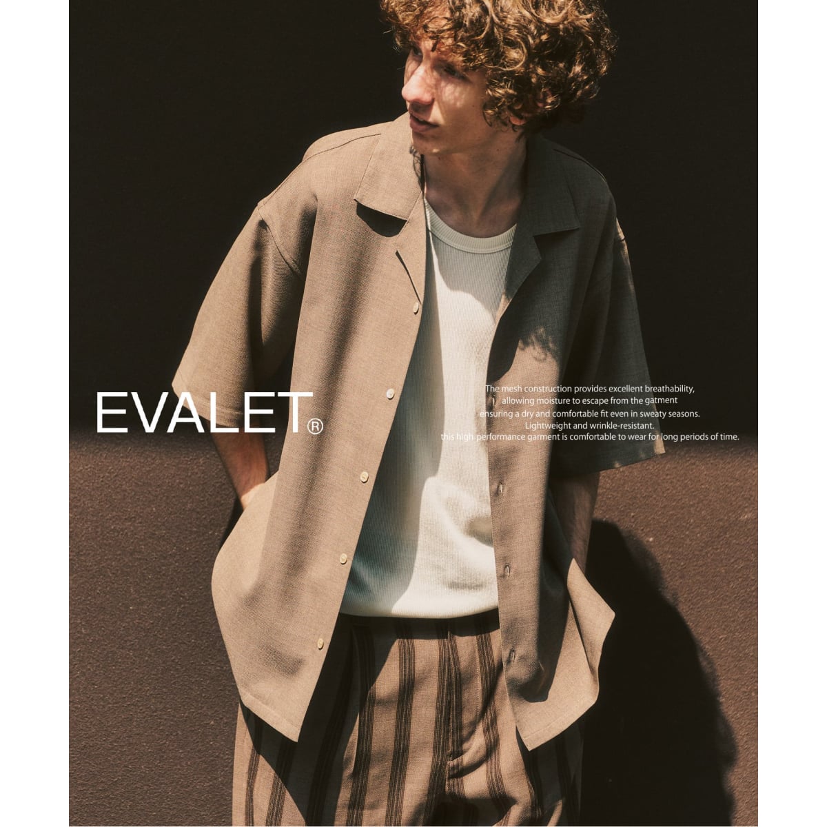 EVALET / エバレット】オープンカラーシャツ セットアップ着用可能