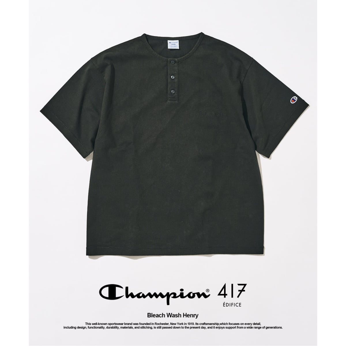 [�}���C]CHAMPION / �`�����s�I�� 417�ʒ� Bleach Wash �w�����[/417 �G�f�B�t�B�X�i417 EDIFICE�j �u���b�N