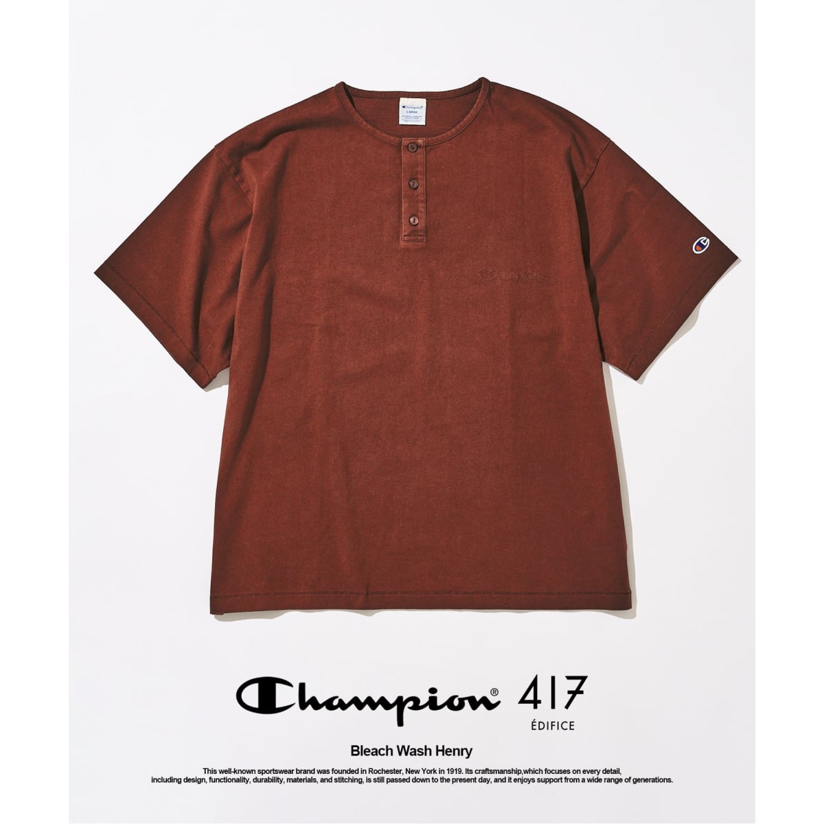 [�}���C]CHAMPION / �`�����s�I�� 417�ʒ� Bleach Wash �w�����[/417 �G�f�B�t�B�X�i417 EDIFICE�j �u���E��